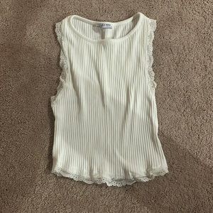Zara Lace Cropped Tank Top. Size S.